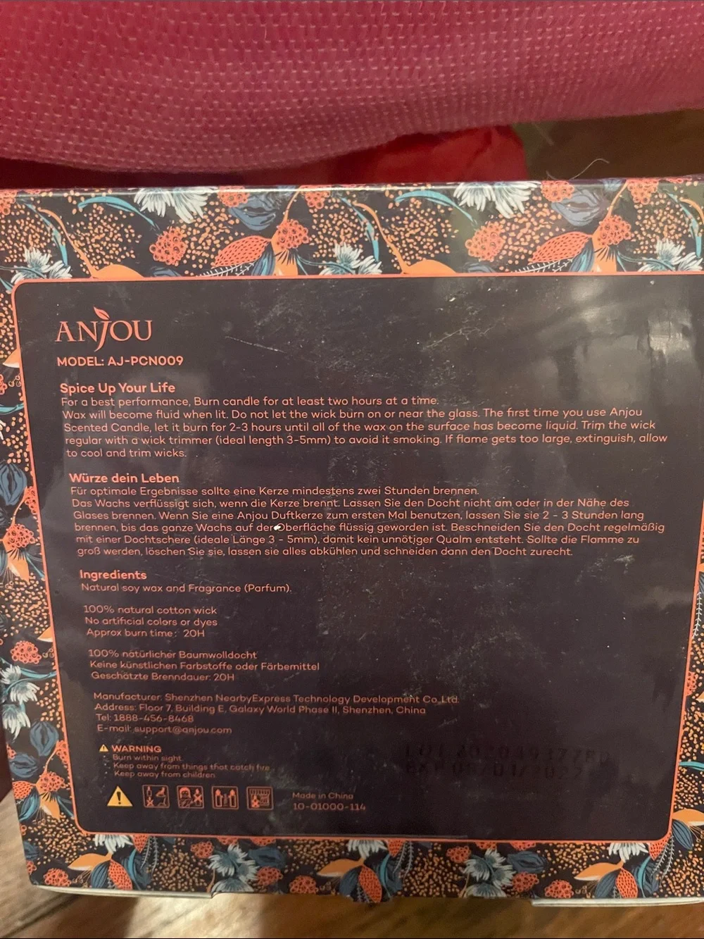 Anjou Scented Candles Set